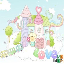 Tranh dán tường Hàn Quốc 3d cho bé cực đẹp tại Hà Nội Kid-009